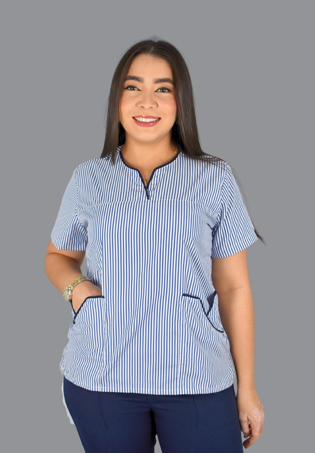 Conjunto Pampas Rayas Azul Oscuro
