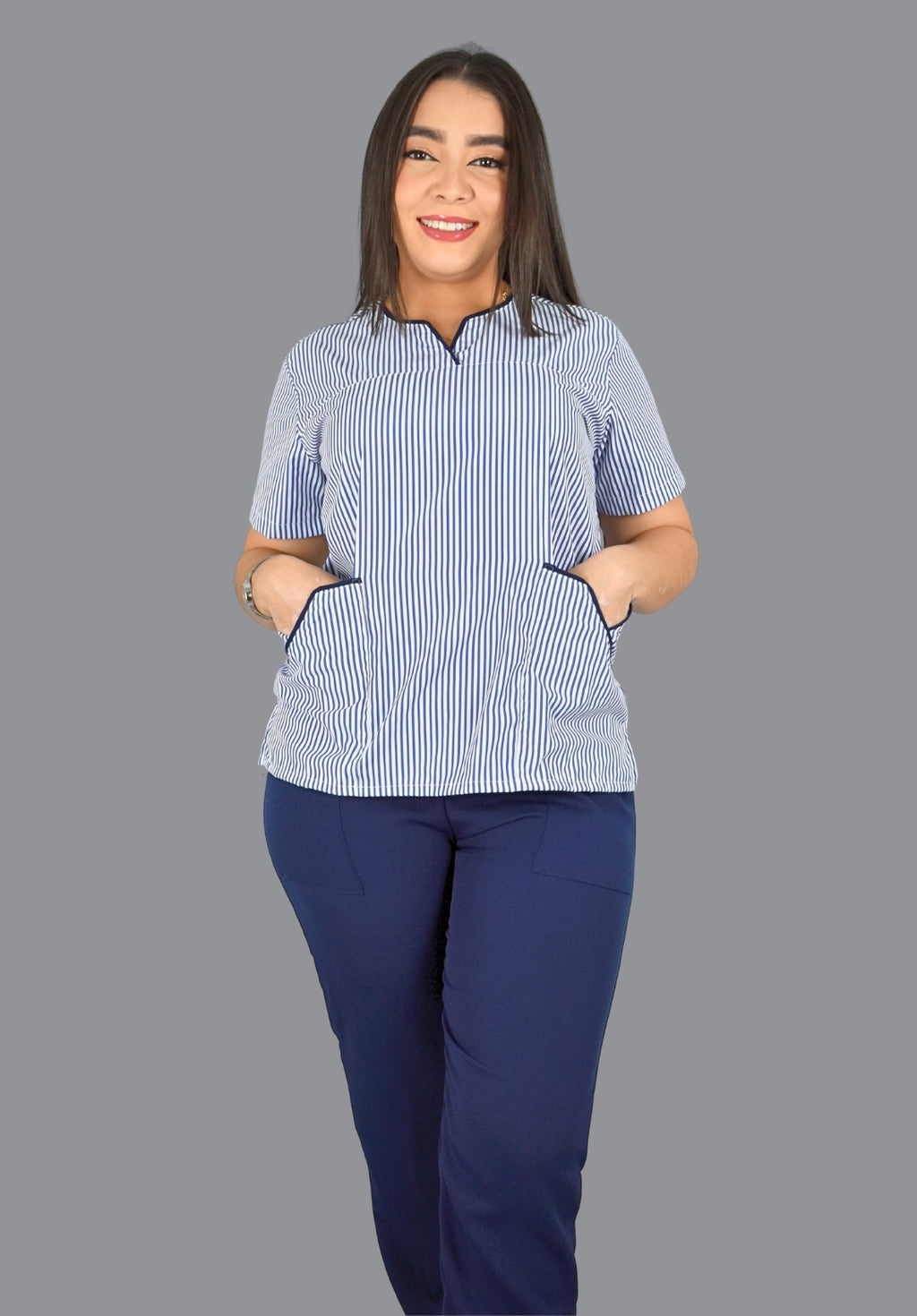 Conjunto Pampas Rayas Azul Oscuro