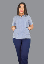 Conjunto Pampas Rayas Azul Oscuro