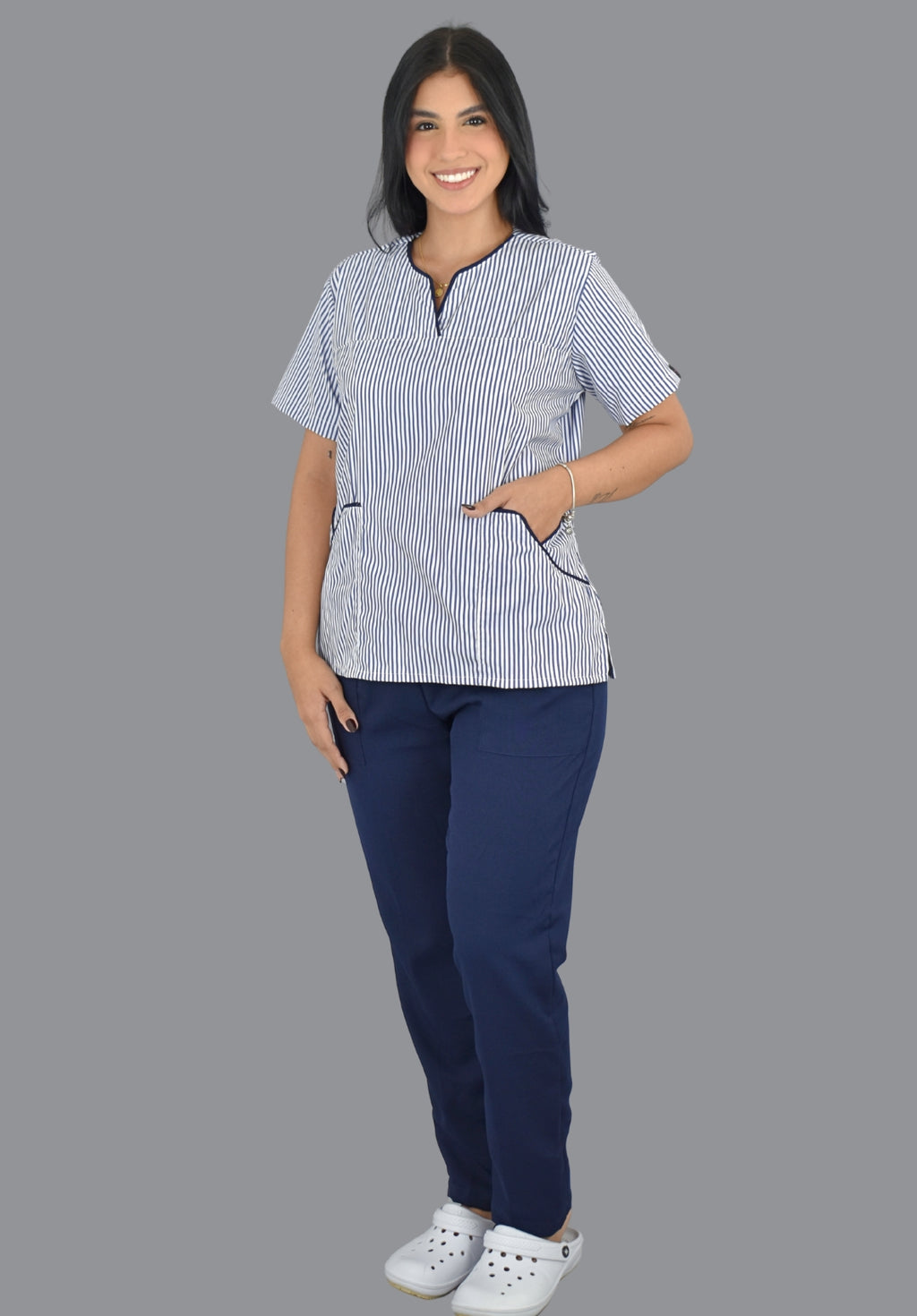 Conjunto Pampas Rayas Azul Oscuro