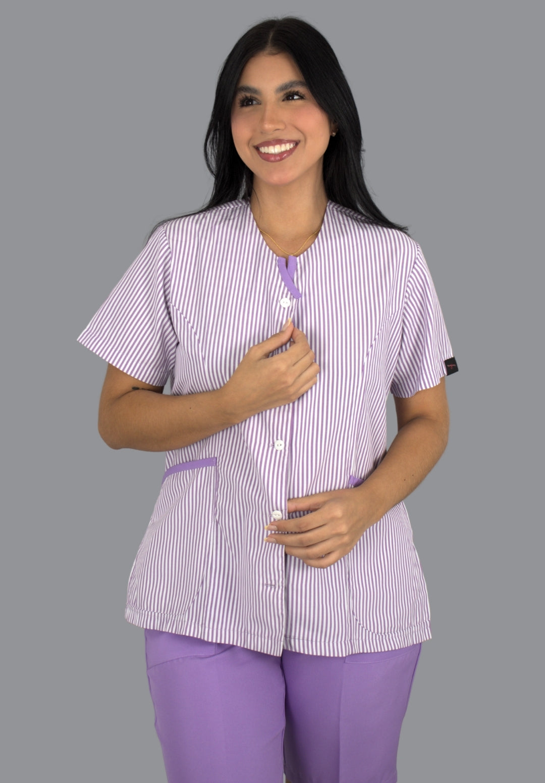 Conjunto Pampas Rayas Lilas