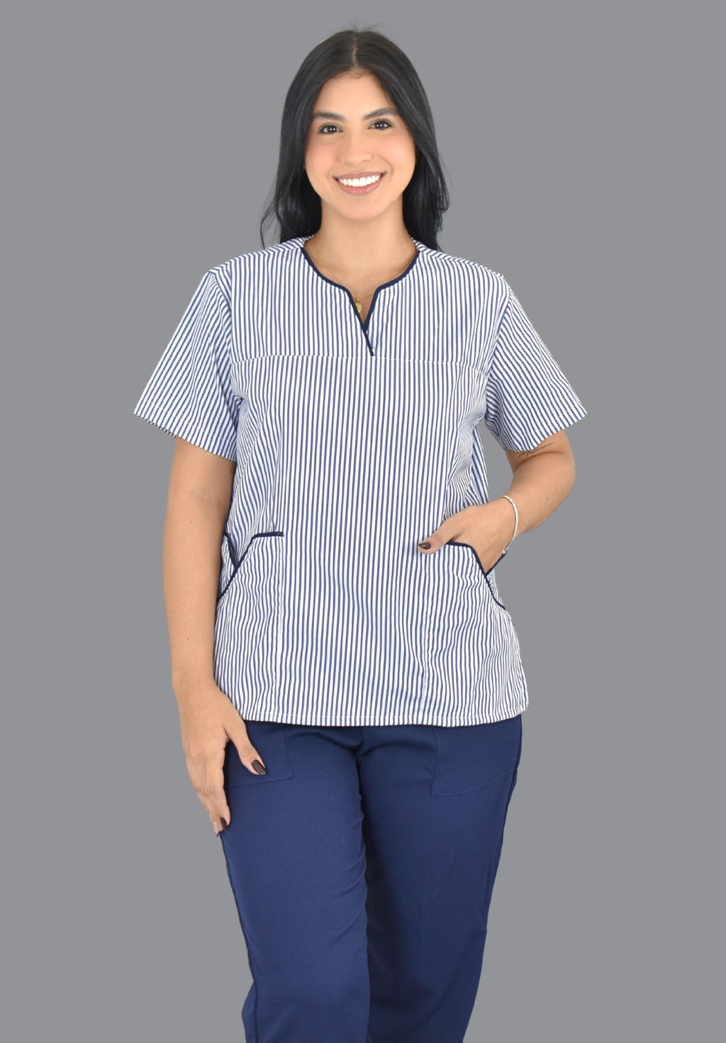 Conjunto Pampas Rayas Azul Oscuro