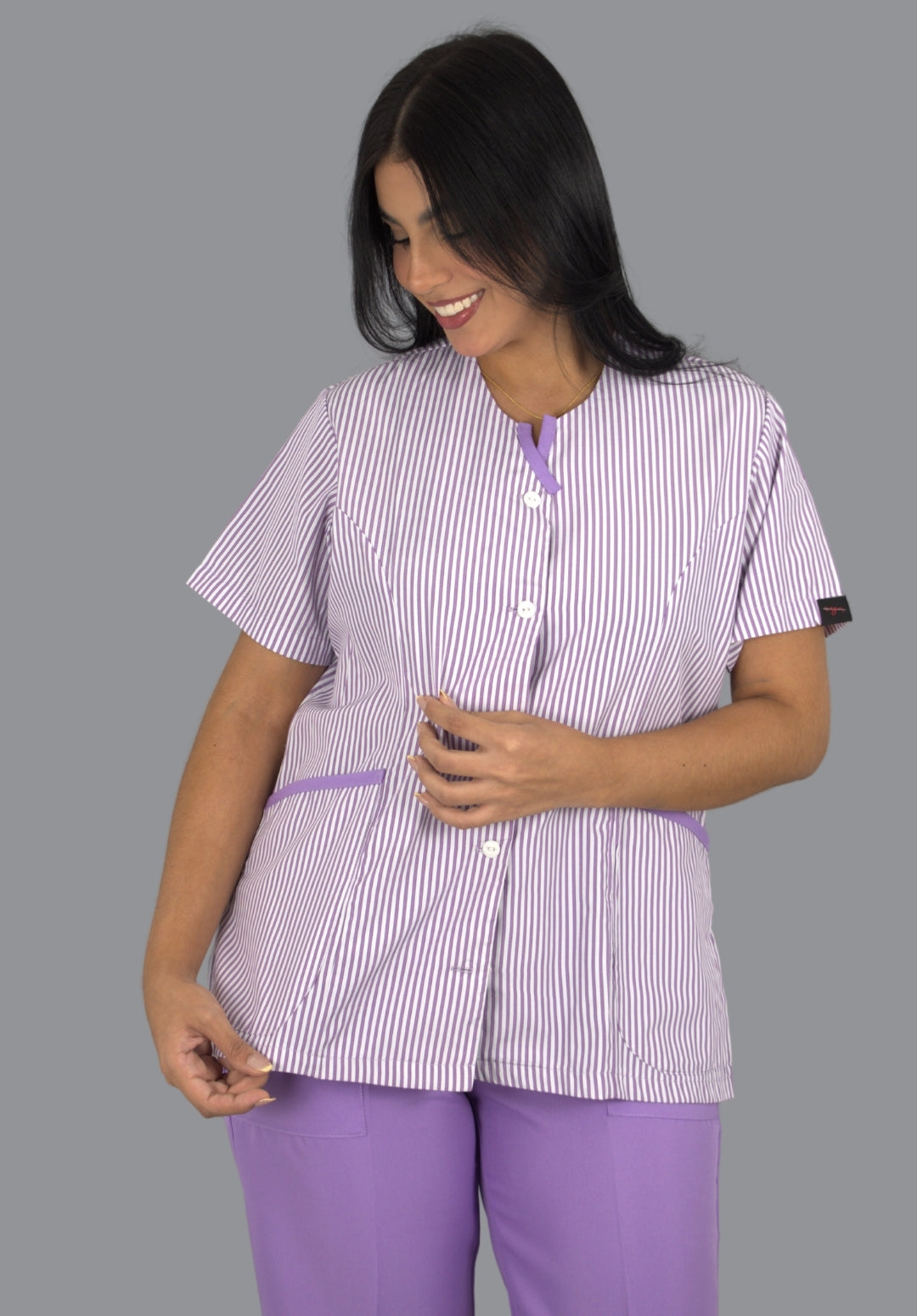 Conjunto Pampas Rayas Lilas
