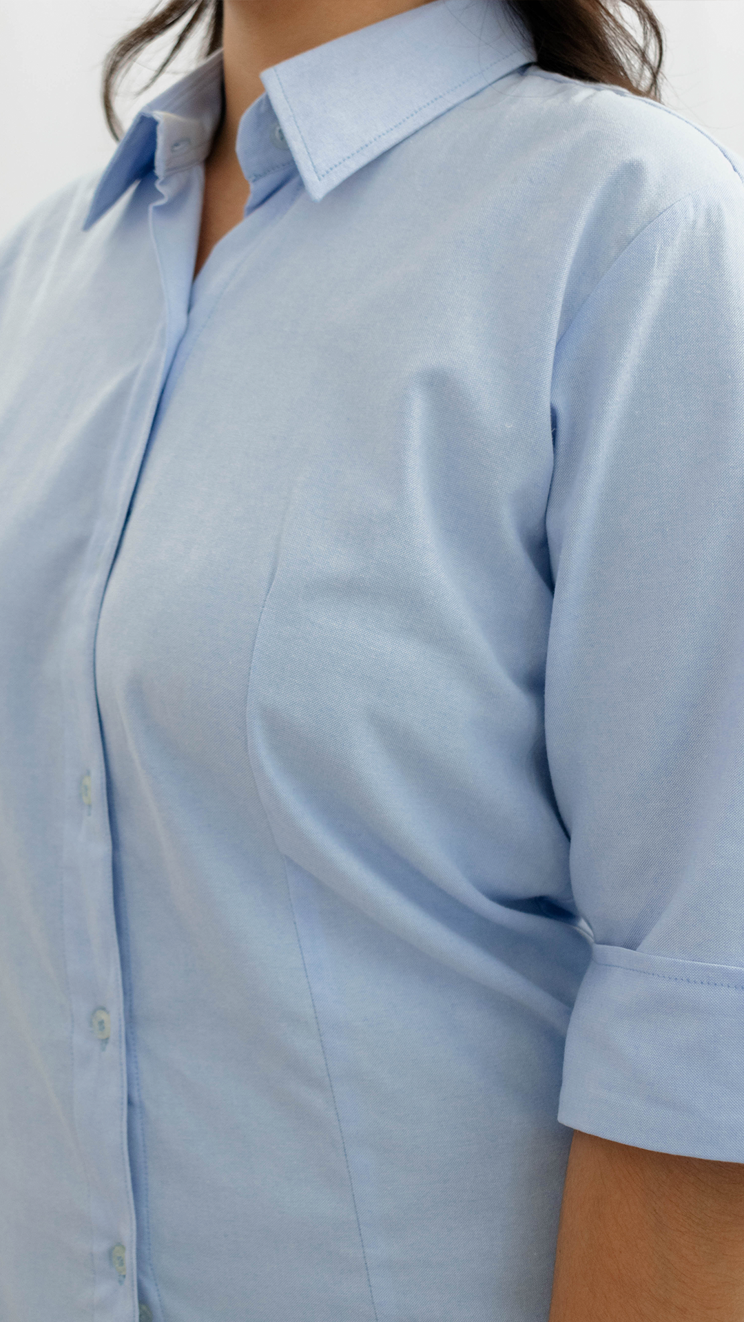 Camisa Oxford Dama Manga Larga