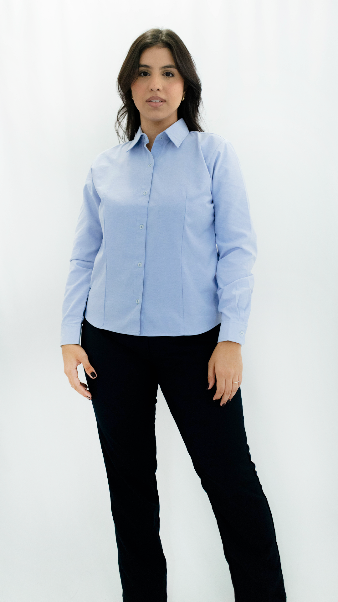 Camisa Oxford Dama Manga Larga