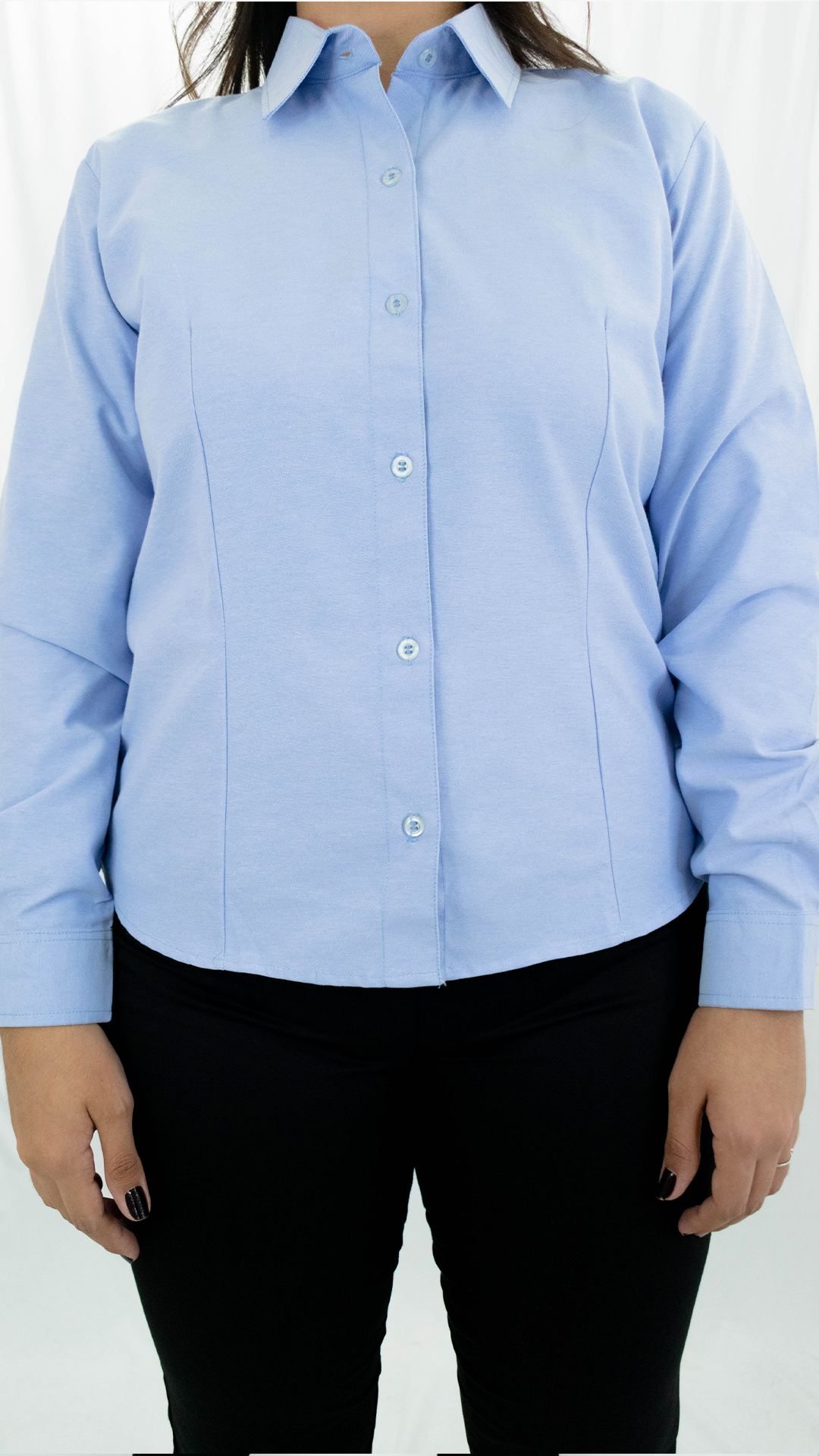 Camisa Oxford Dama Manga Larga