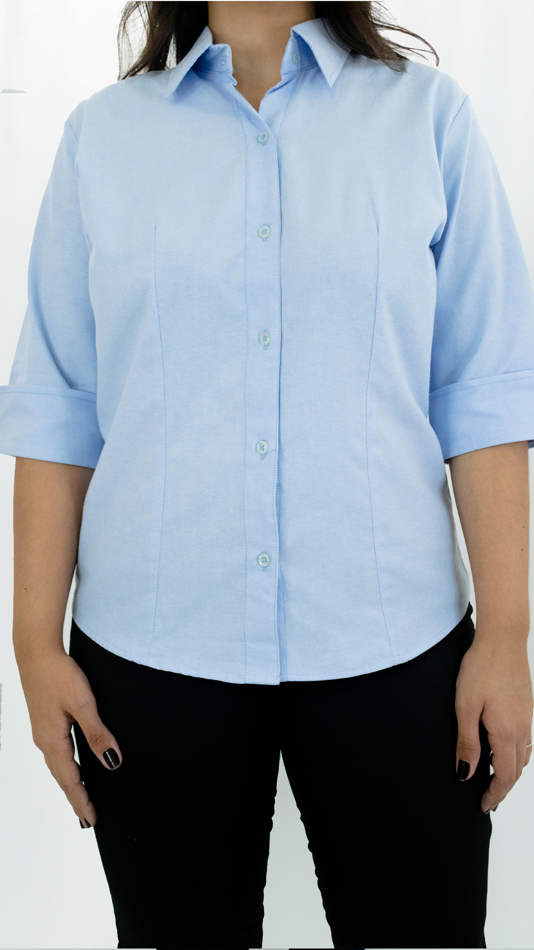 Camisa Oxford Dama Manga 3/4