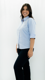 Camisa Oxford Dama Manga 3/4