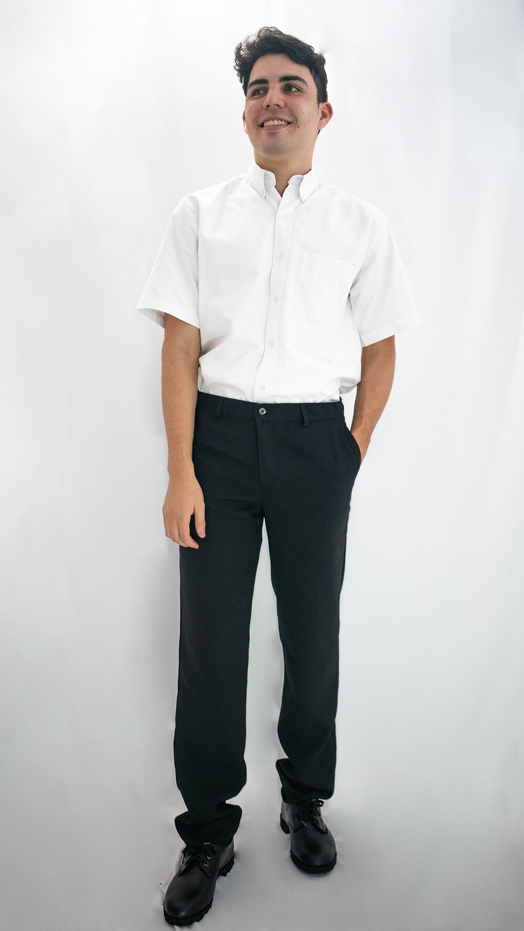 Camisa Oxford Manga Corta para Hombre