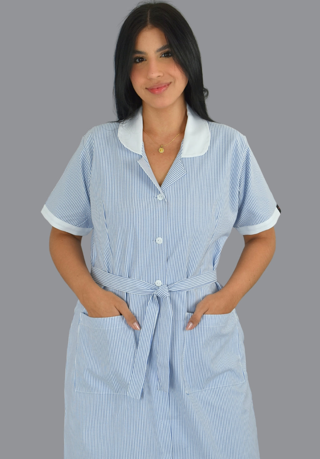 Vestido Oxford Rayas azul