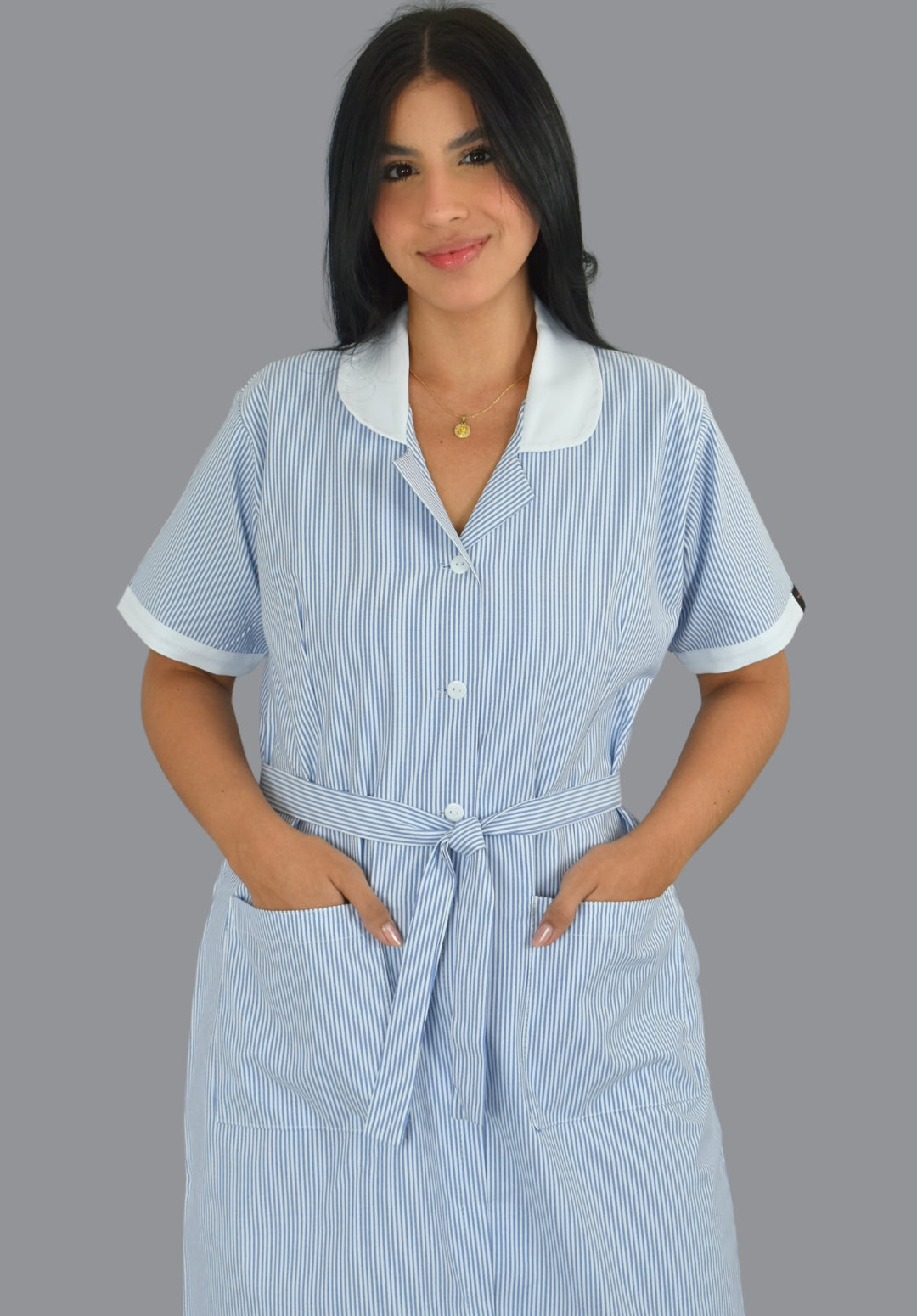 Vestido Oxford Rayas azul