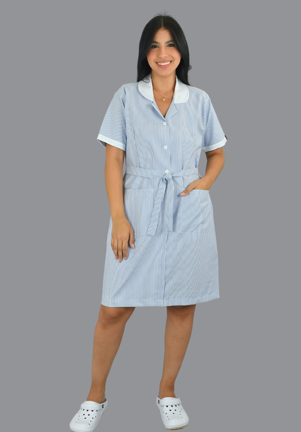 Vestido Oxford Rayas azul