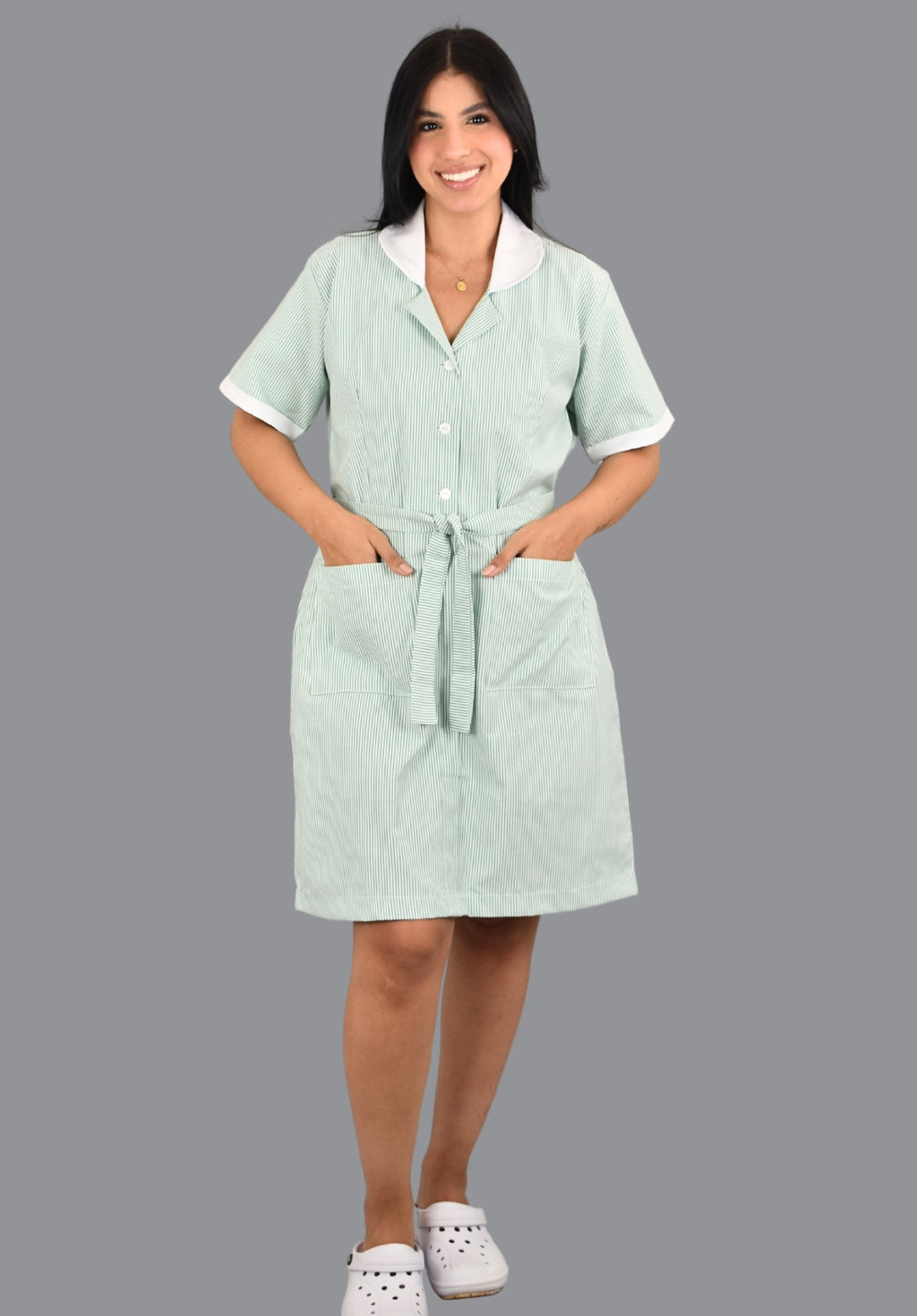 Vestido Oxford Rayas Verdes