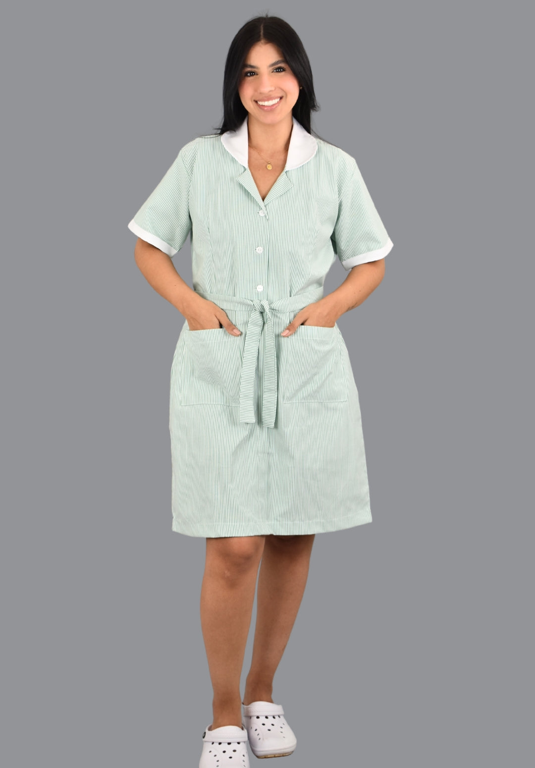 Vestido Oxford Rayas Verdes