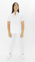Lino Stretch Blanco Cuello V