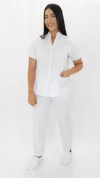 Lino Stretch Blanco Cuello V