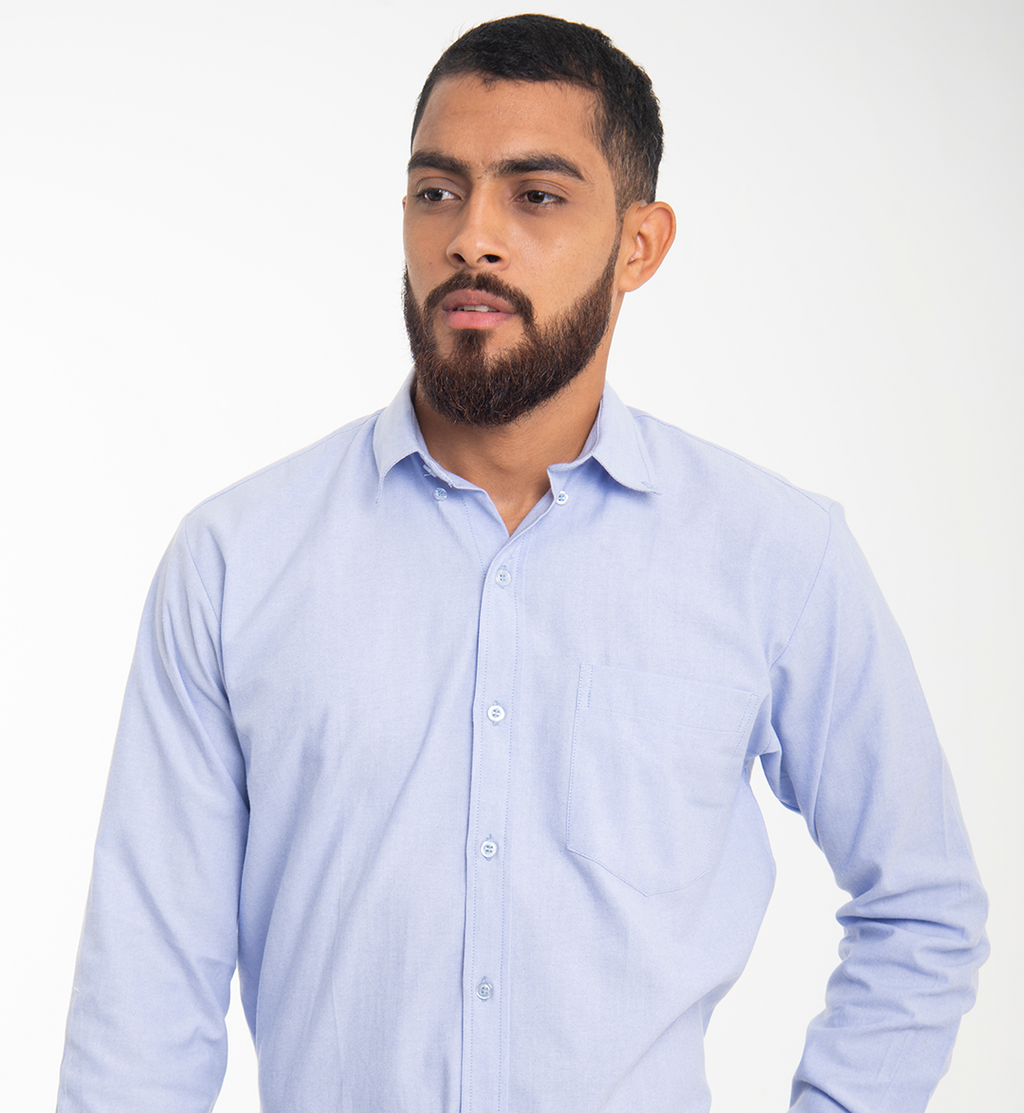 Camisa Oxford Manga Larga para Hombre