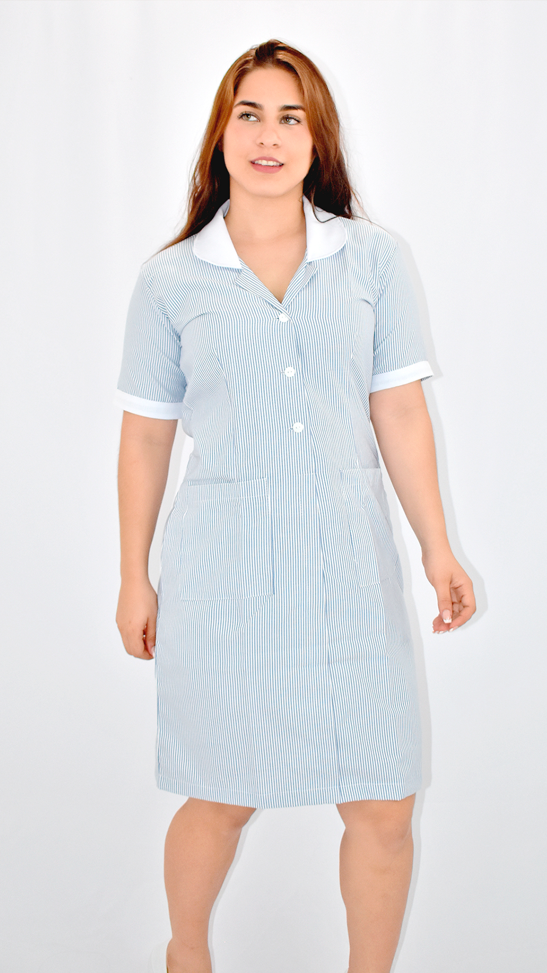 Vestido Oxford Rayas azul